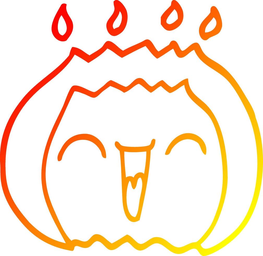 warm gradient line drawing cartoon flame vector