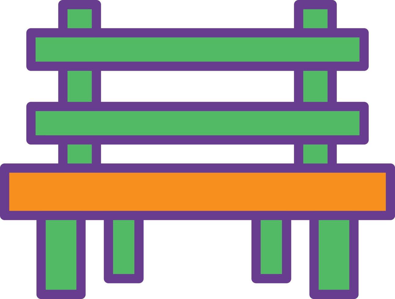 Bench Line Filled Two Color vector