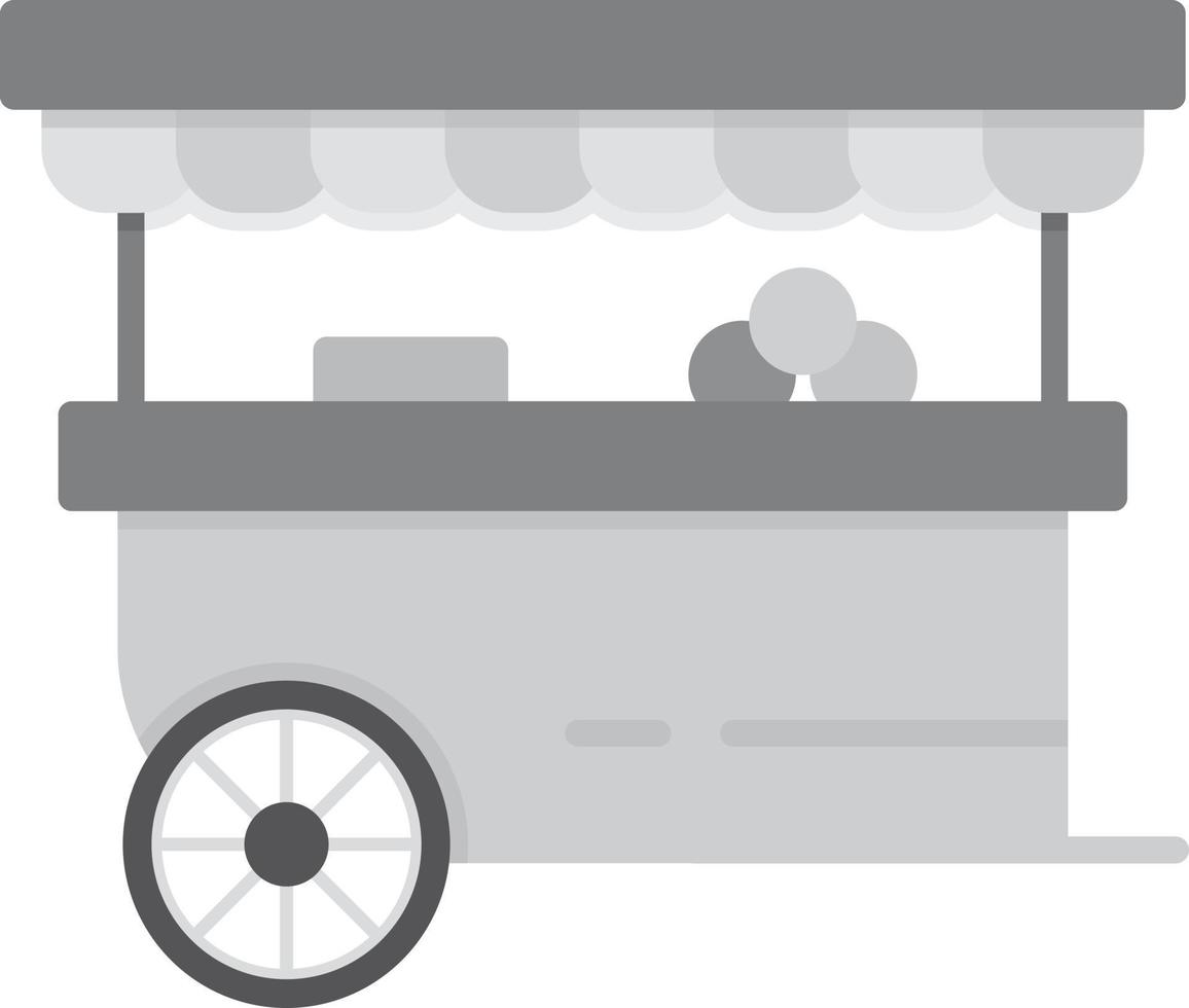 Food Stand Flat Greyscale vector