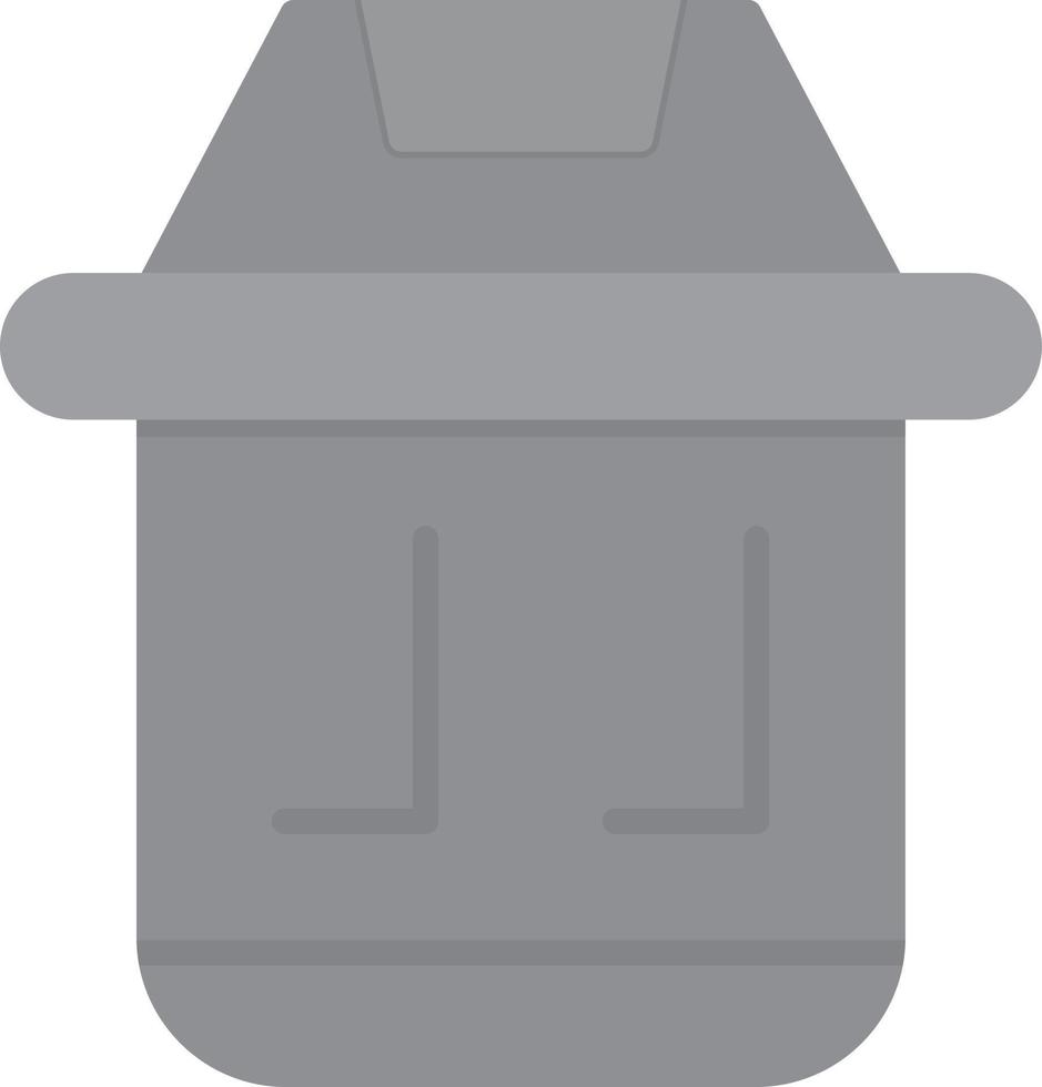 Trash Bin Flat Greyscale vector