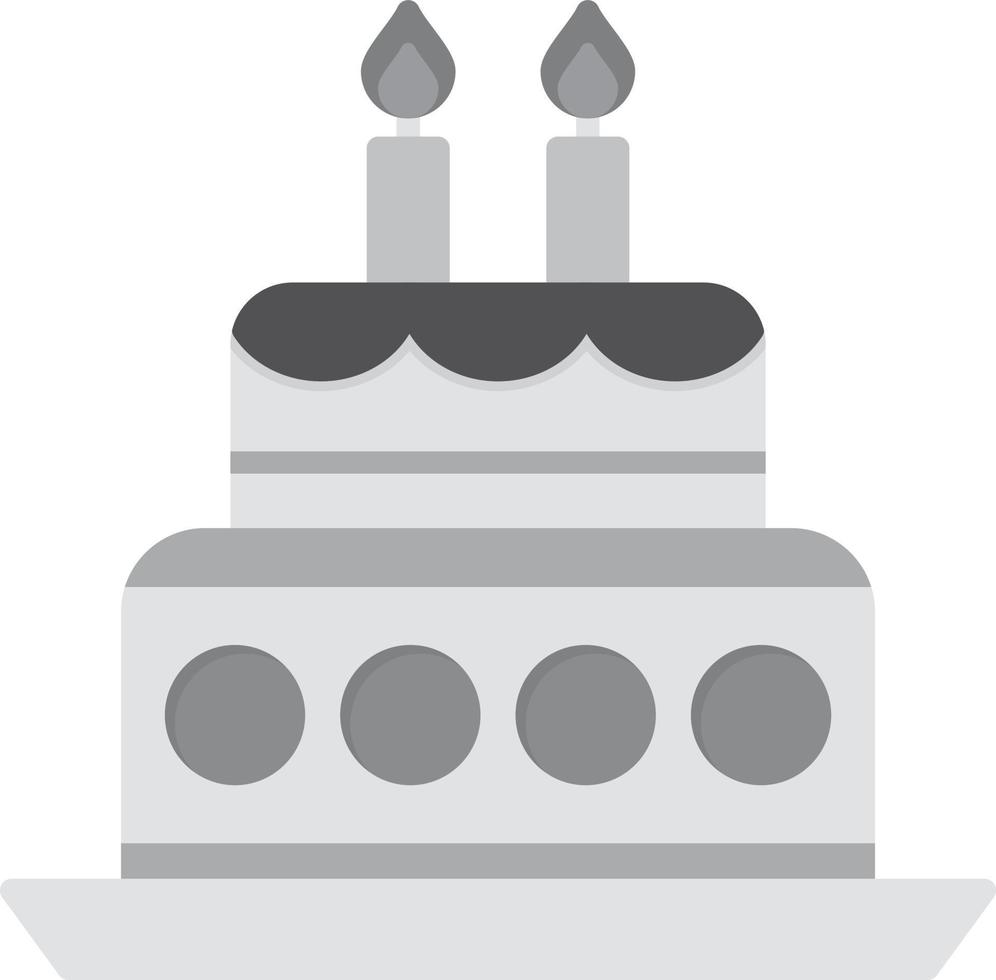 escala de grises plana de cumpleaños vector