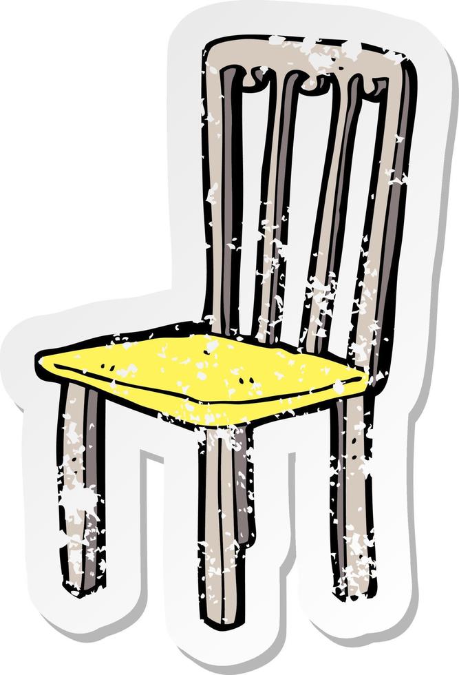 retro distressed sticker of a cartoon old chair vector