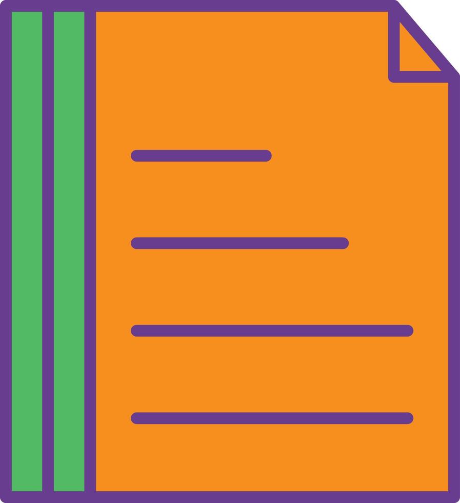Documents Line Filled Two Color vector