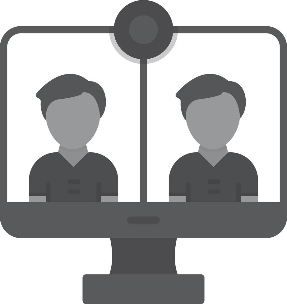 Online Meeting Flat Greyscale vector