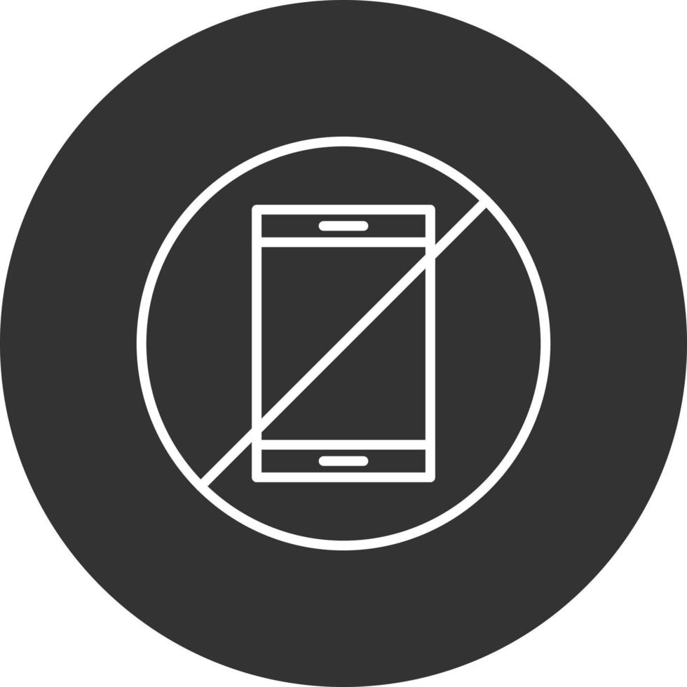 No Phone Line Inverted Icon vector