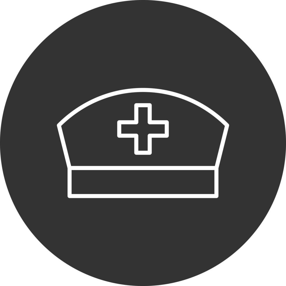 Nurse Cap Line Inverted Icon vector