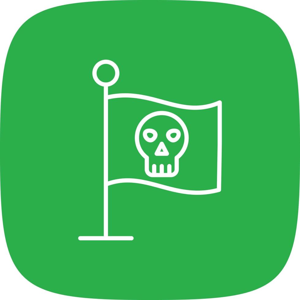 Pirate Flag Line Round Corner vector
