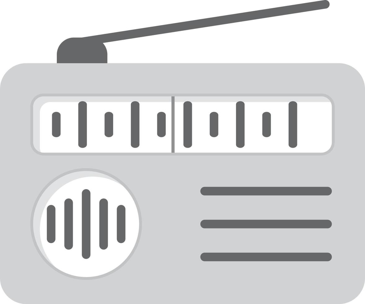 Radio Flat Greyscale vector