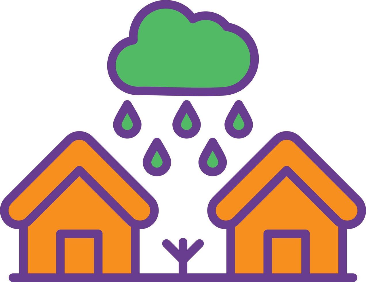 Monsoon Line Filled Two Color vector