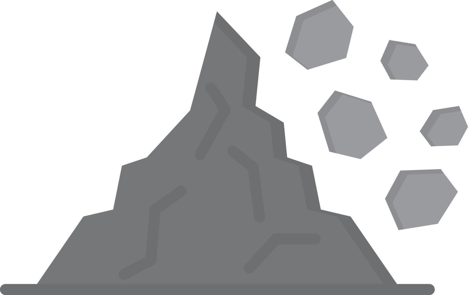 Landslide Flat Greyscale vector