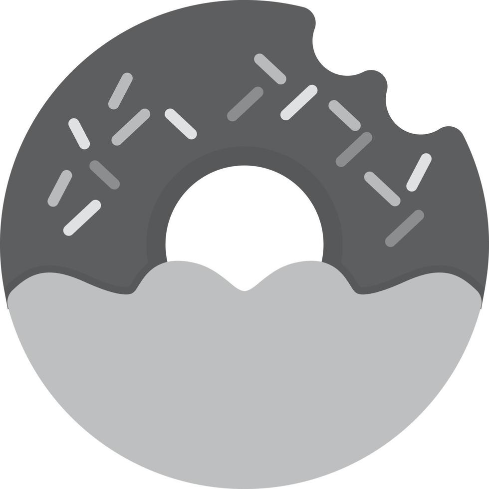 Doughnut Flat Greyscale vector