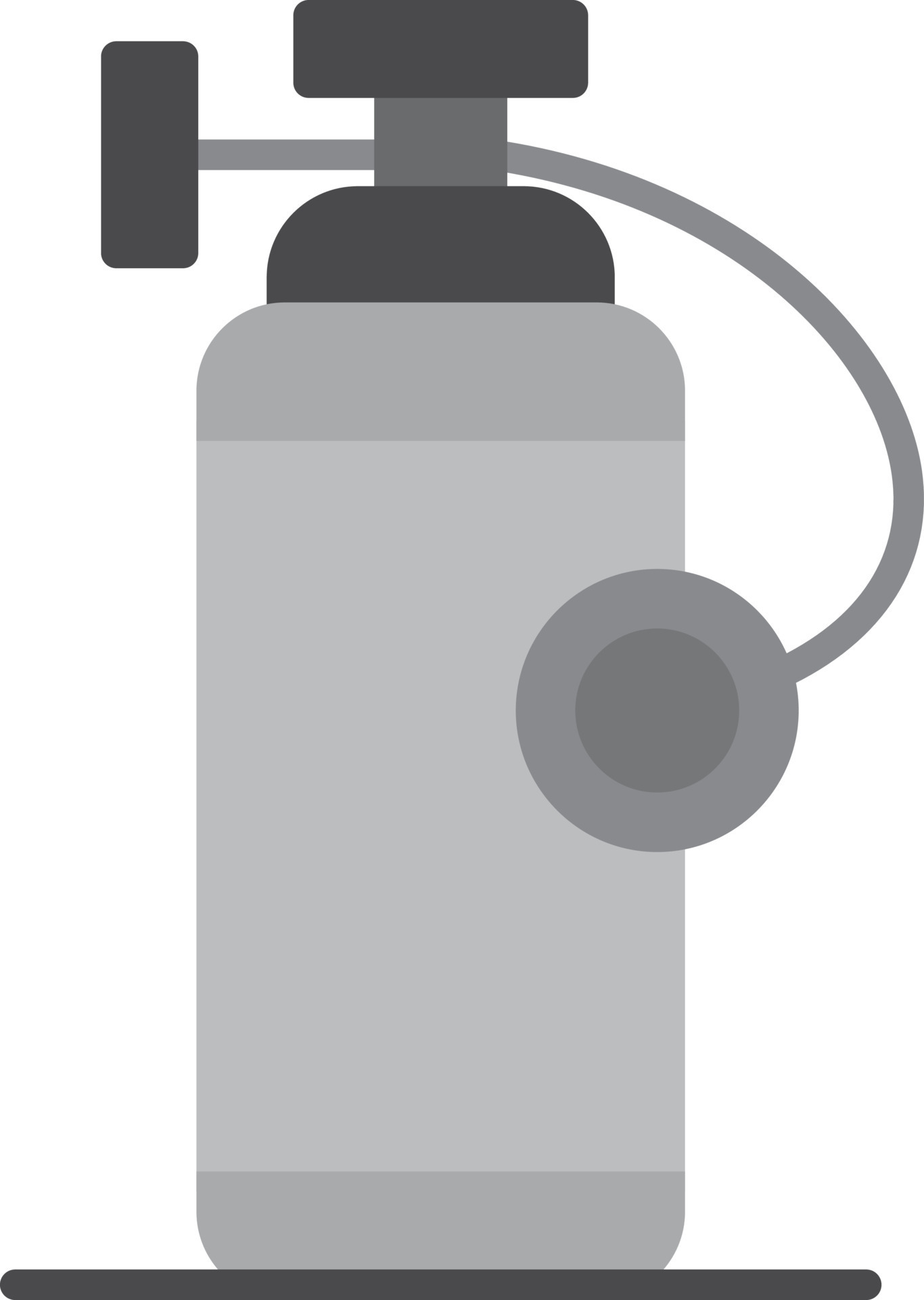 Oxygen Tank Flat Greyscale 9918428 Vector Art at Vecteezy