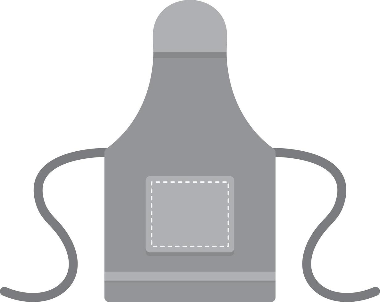 Apron Flat Greyscale vector