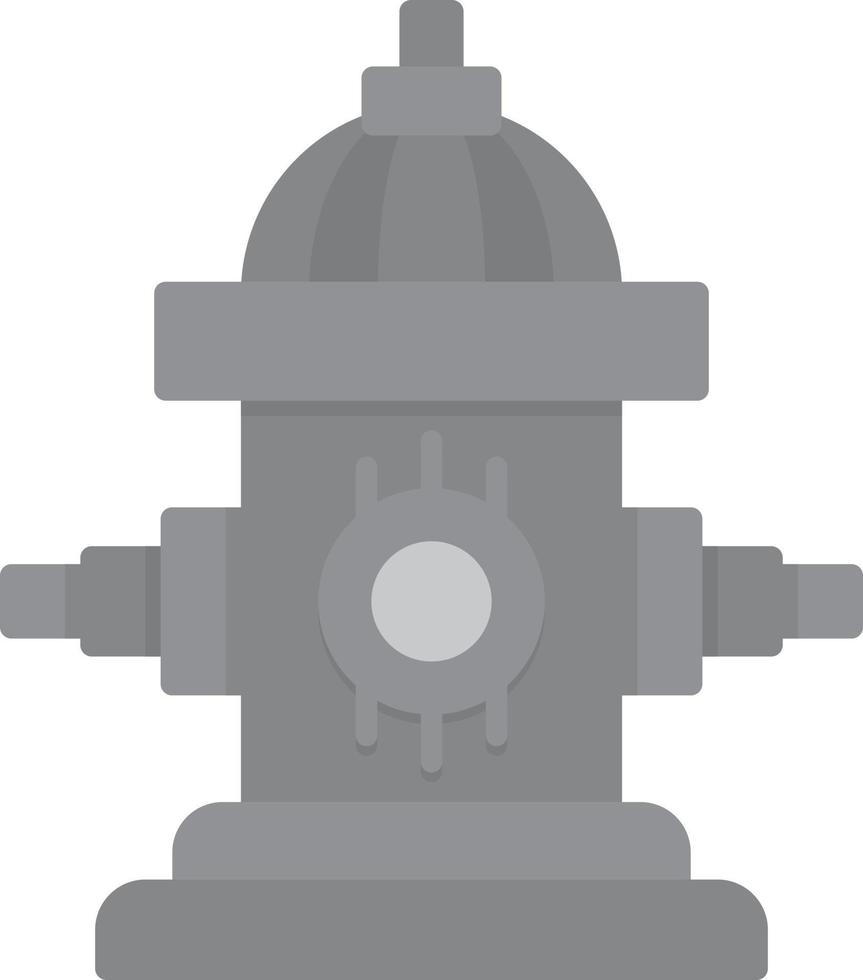 Fire Hydrant Flat Greyscale vector