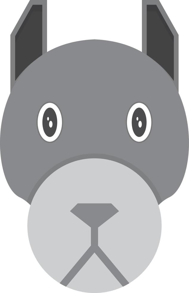 Dog Flat Greyscale vector