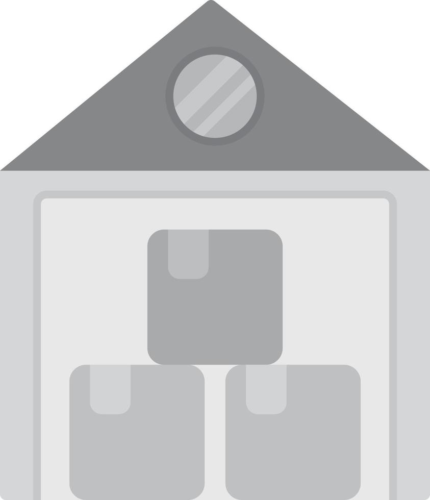 Warehouse Flat Greyscale vector