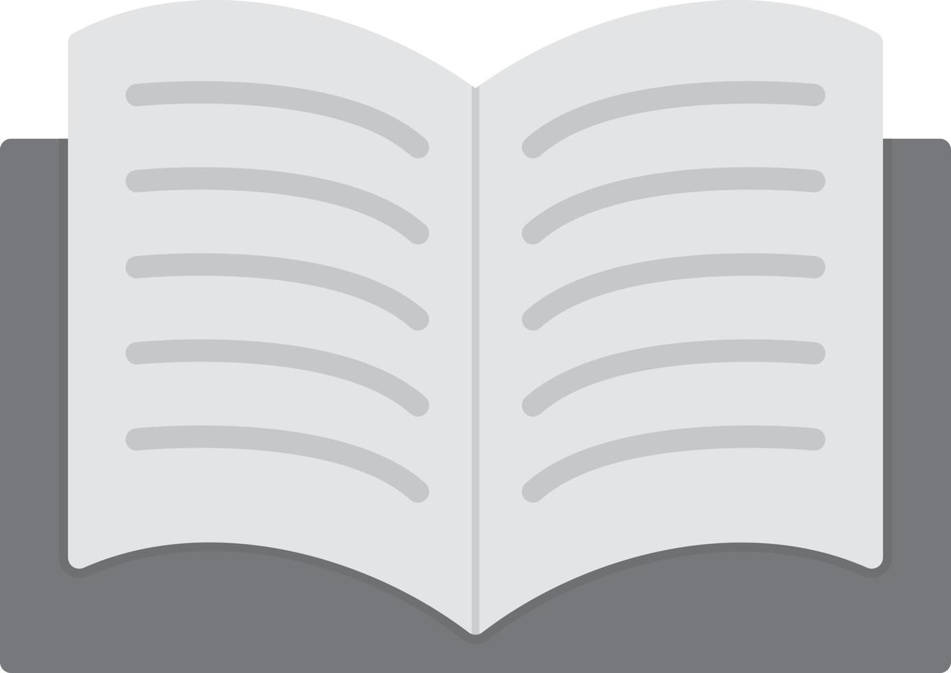 Open Book Flat Greyscale vector
