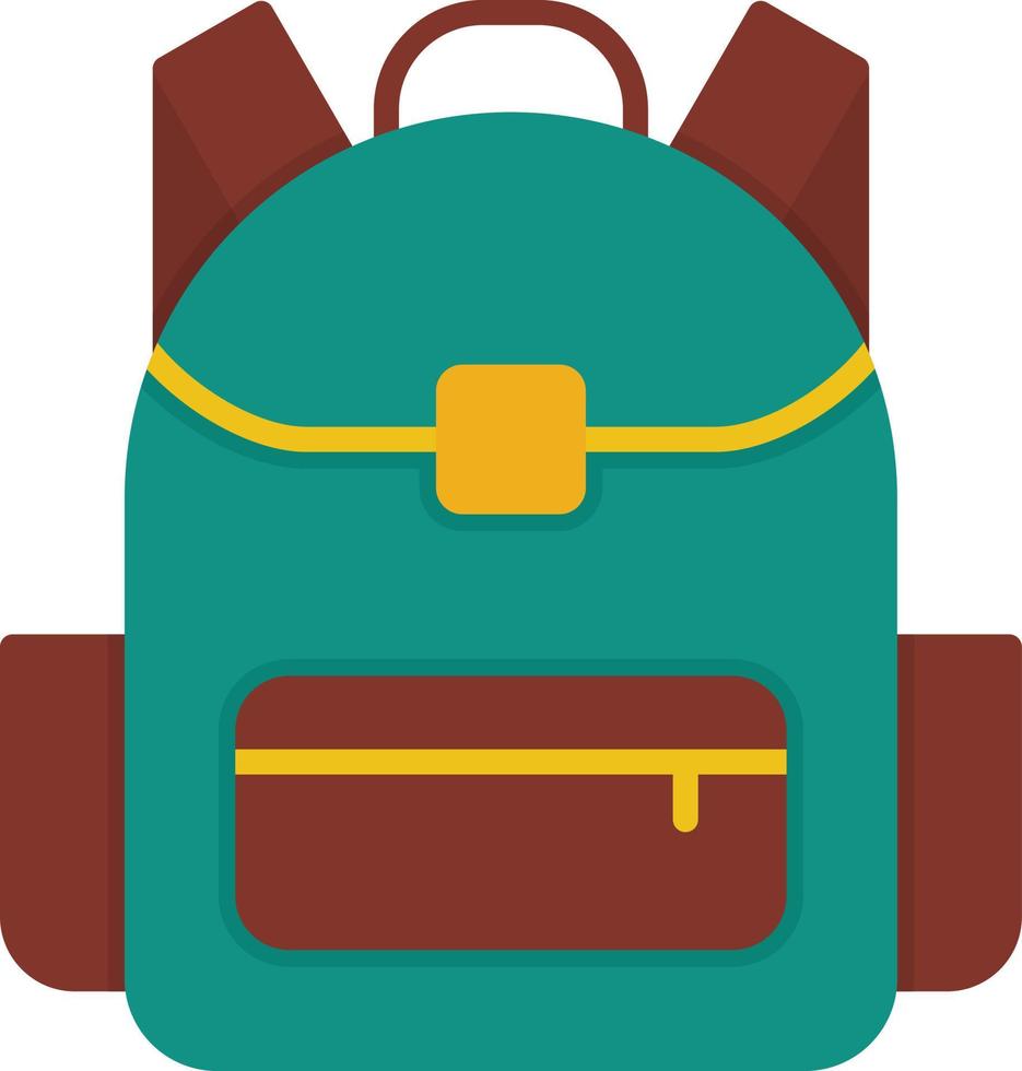 School Bag Flat Greyscale vector