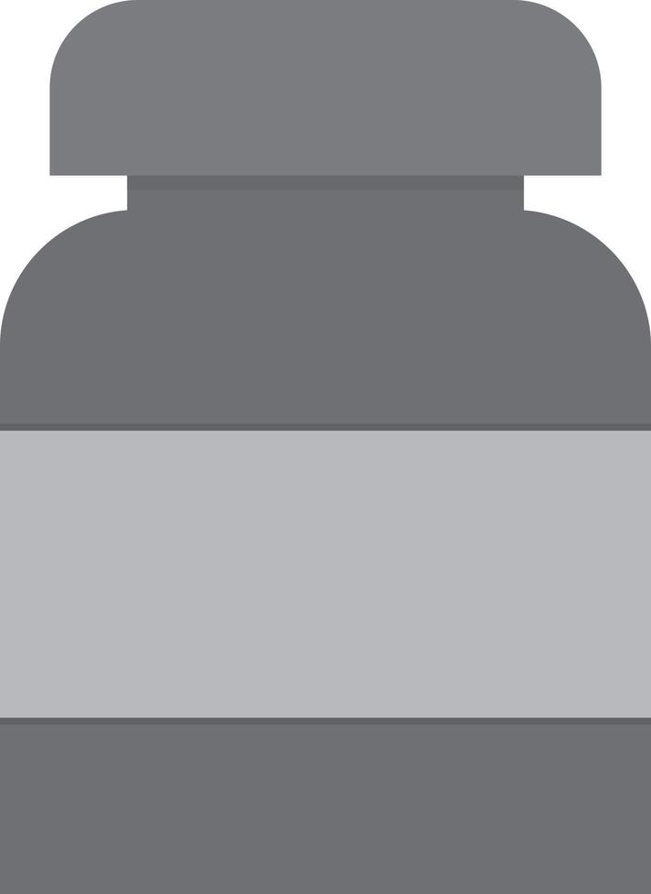 Pills Bottle Flat Greyscale vector