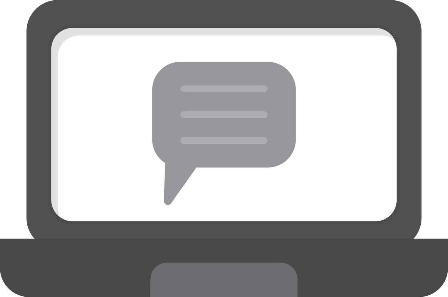 Laptop Mail Flat Greyscale vector