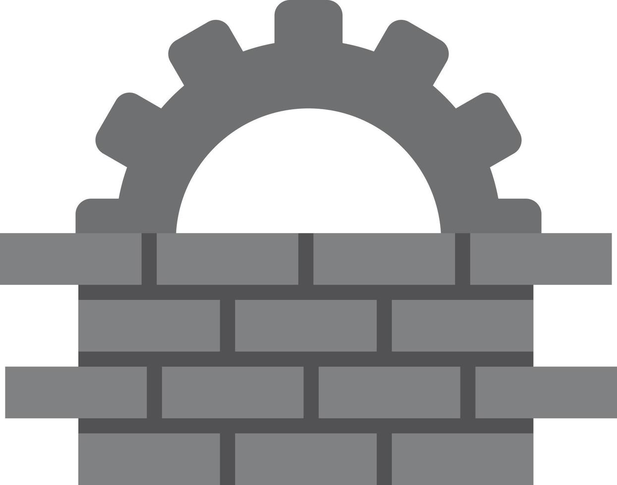 Bricks Flat Greyscale vector