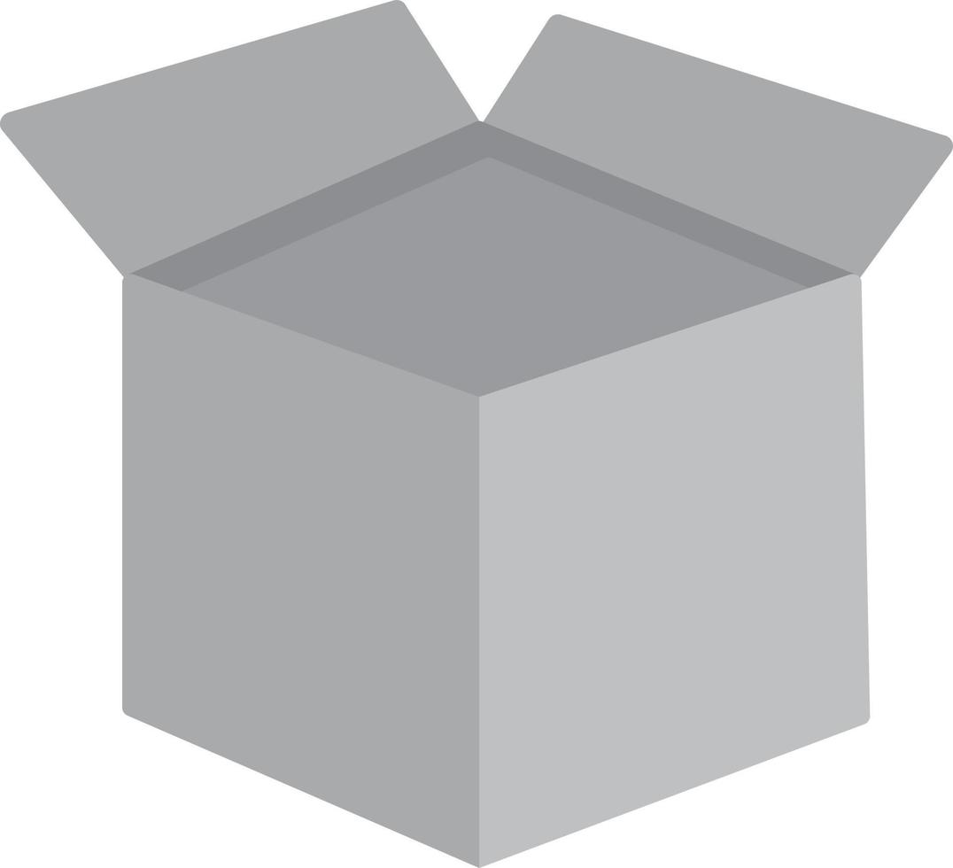 Open Box Flat Greyscale vector