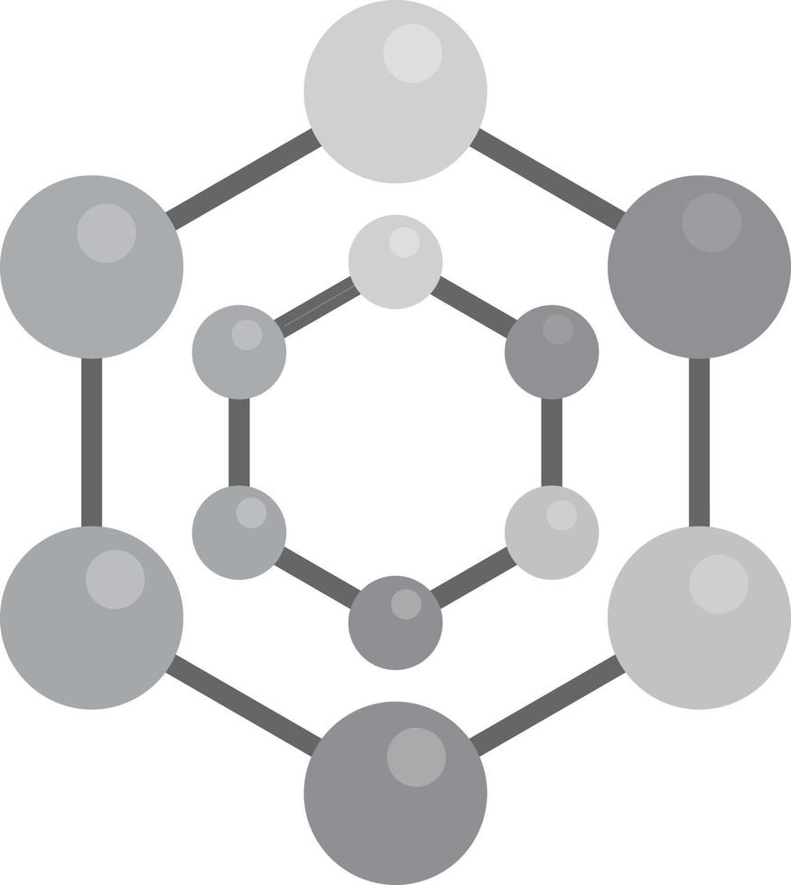 Molecule Flat Greyscale vector
