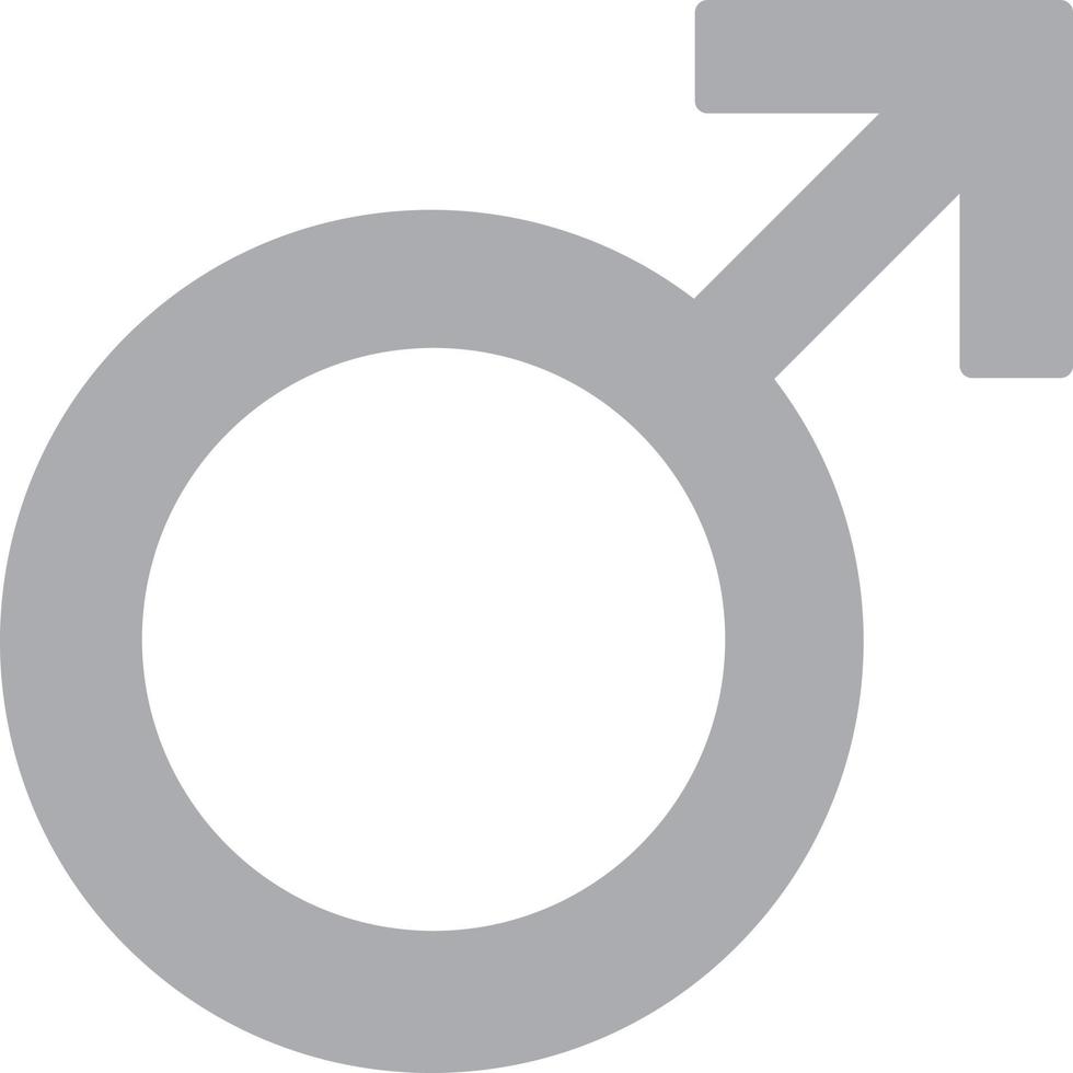 Male Sign Flat Greyscale vector