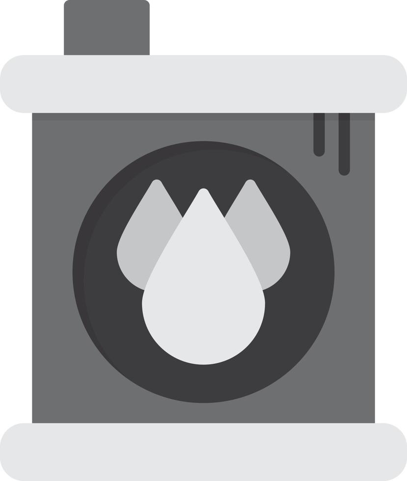 Oil Flat Greyscale vector