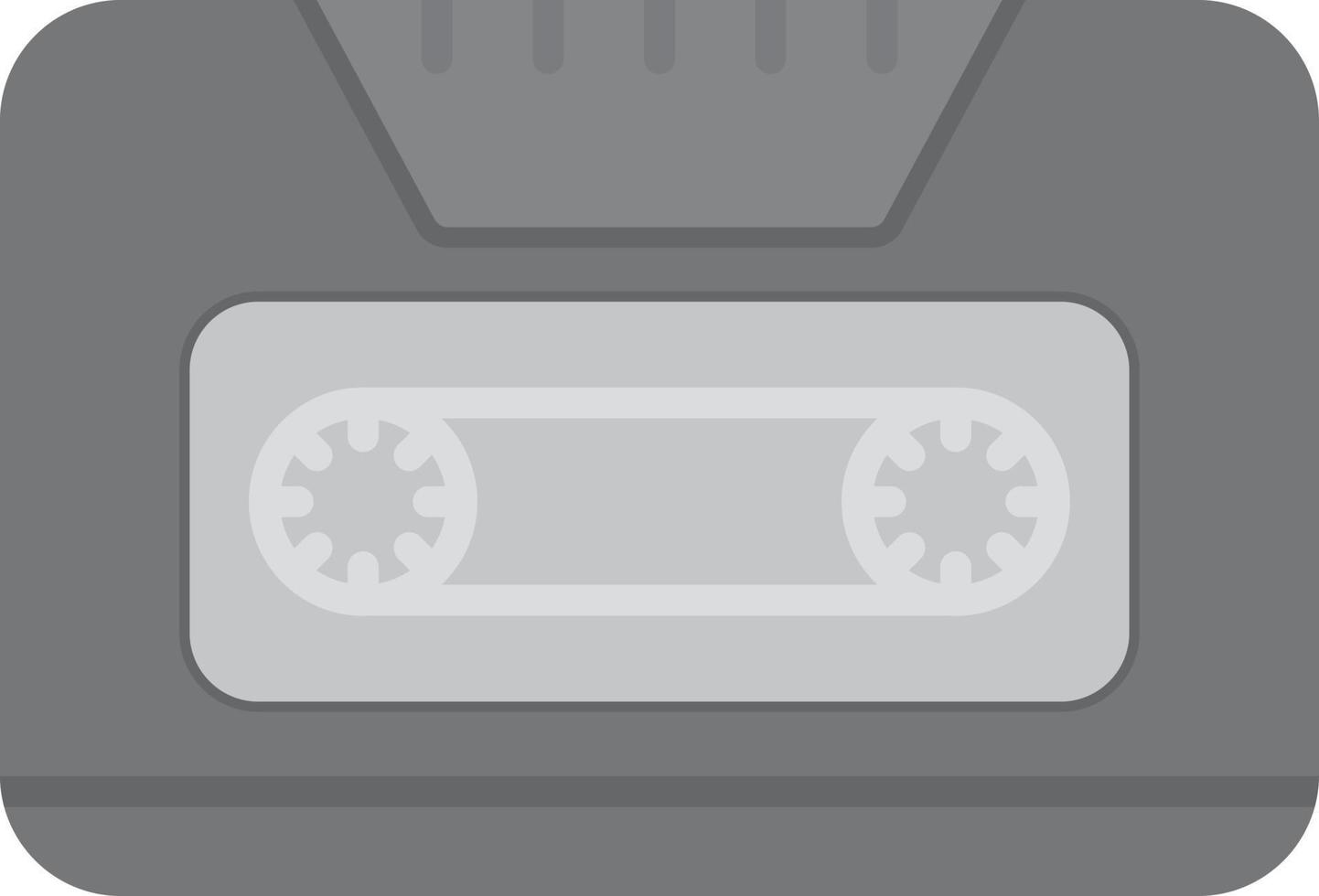 Cassette Flat Greyscale vector