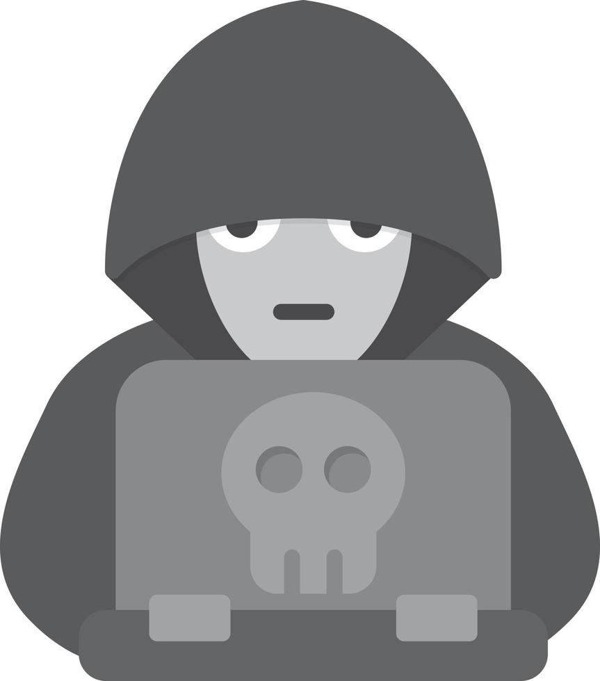 Hacker Flat Greyscale vector