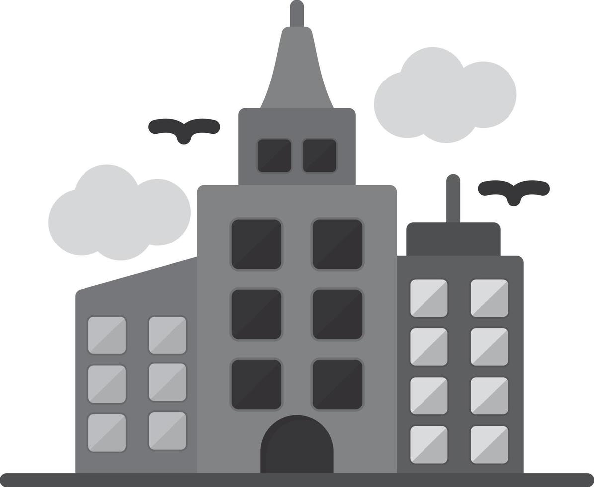 City Flat Greyscale vector