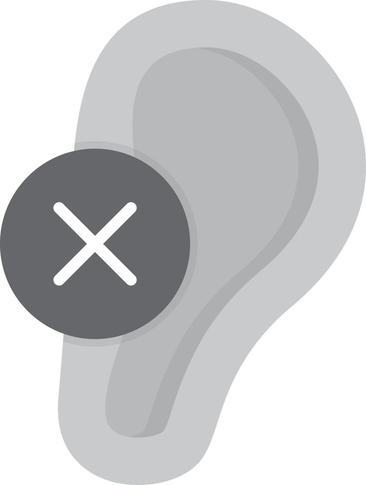 Deaf Flat Greyscale vector