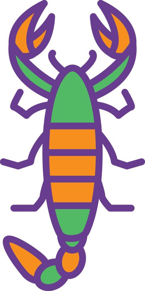 Scorpion Line Filled Two Color vector