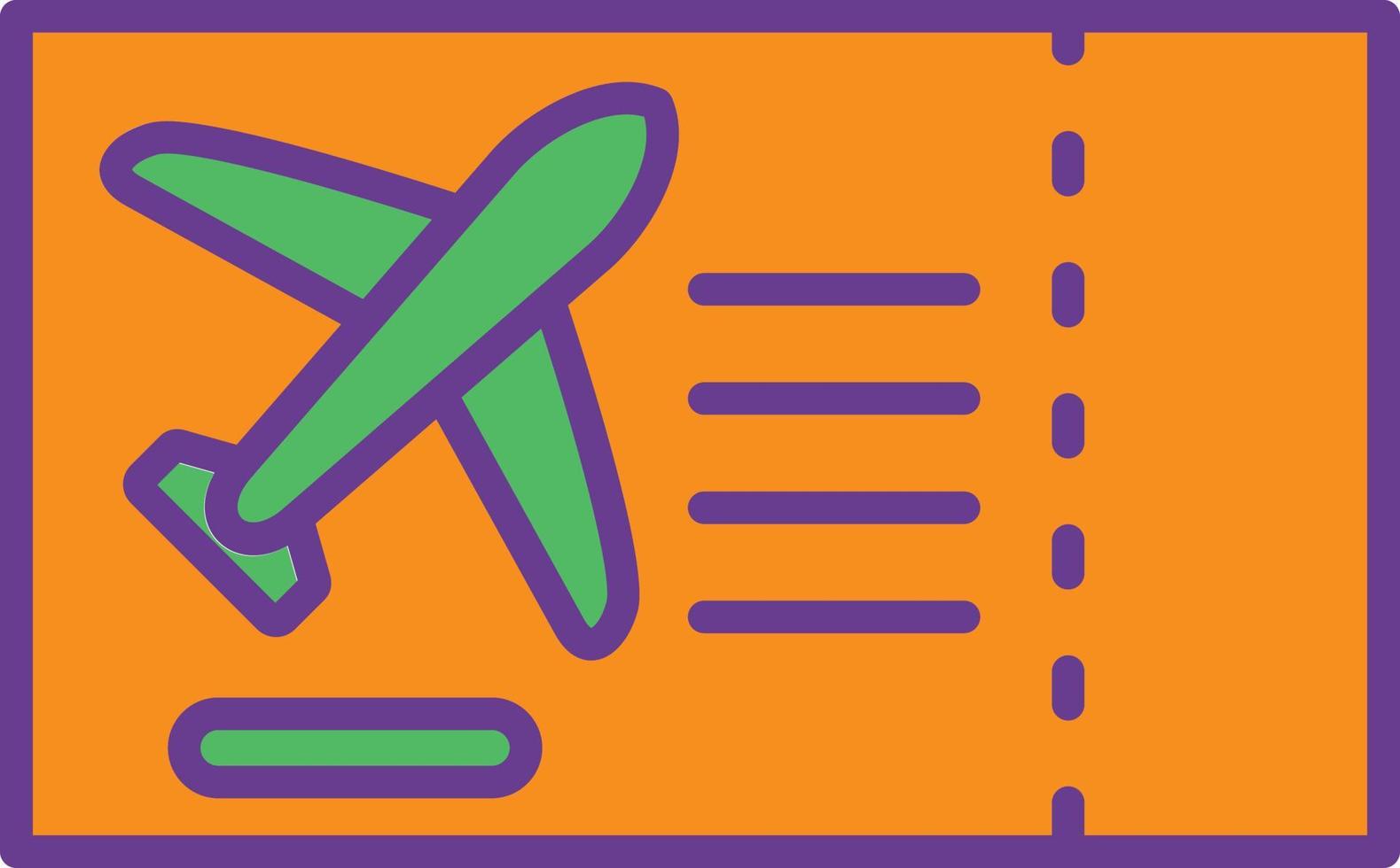 Plane Ticket Line Filled Two Color vector