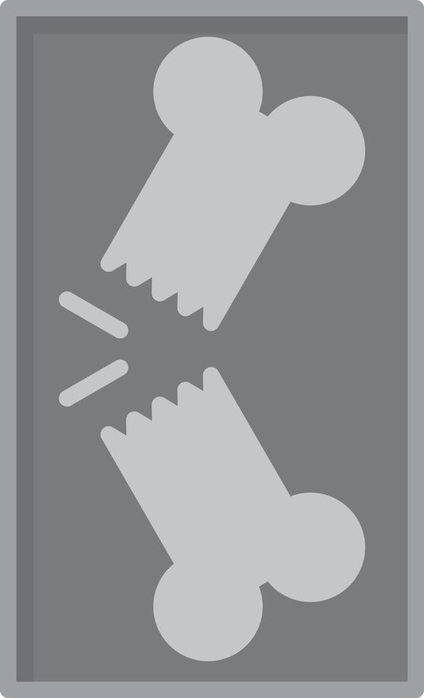 Broken Bone Flat Greyscale vector