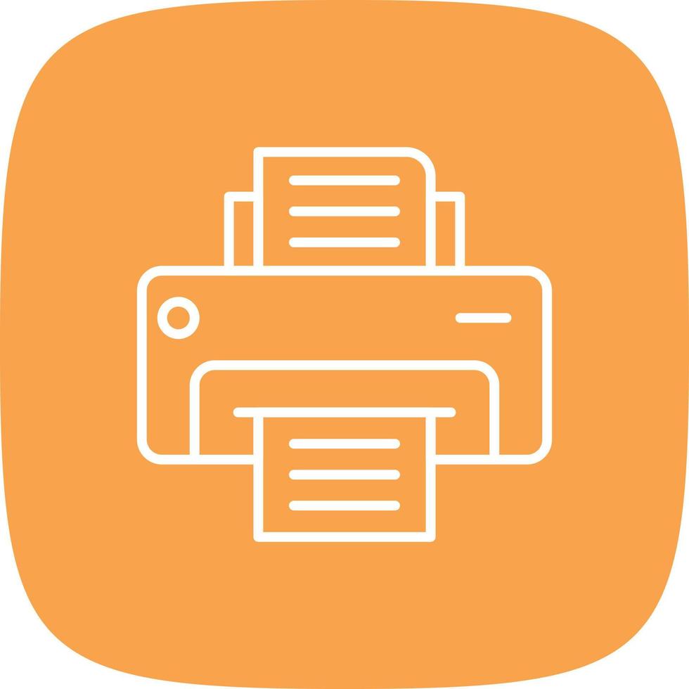 Printer Line Round Corner vector