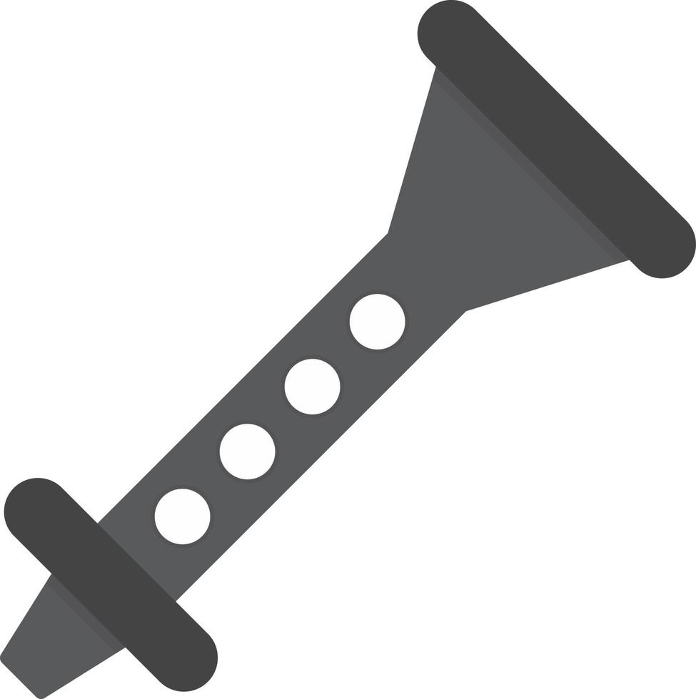 Flute Flat Greyscale vector