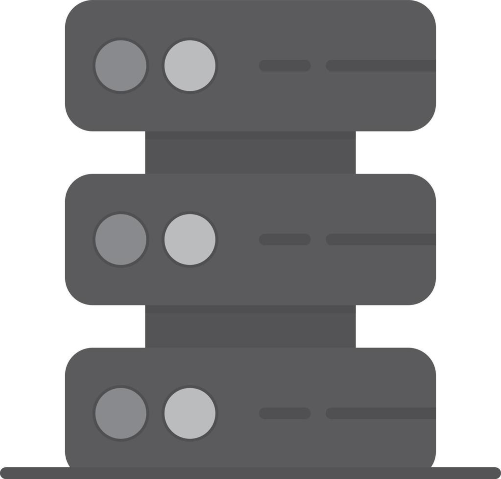 Server Flat Greyscale vector