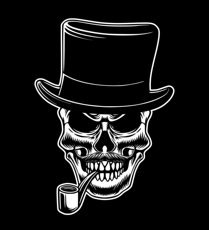 Skull mafia theme icon logo design art vector