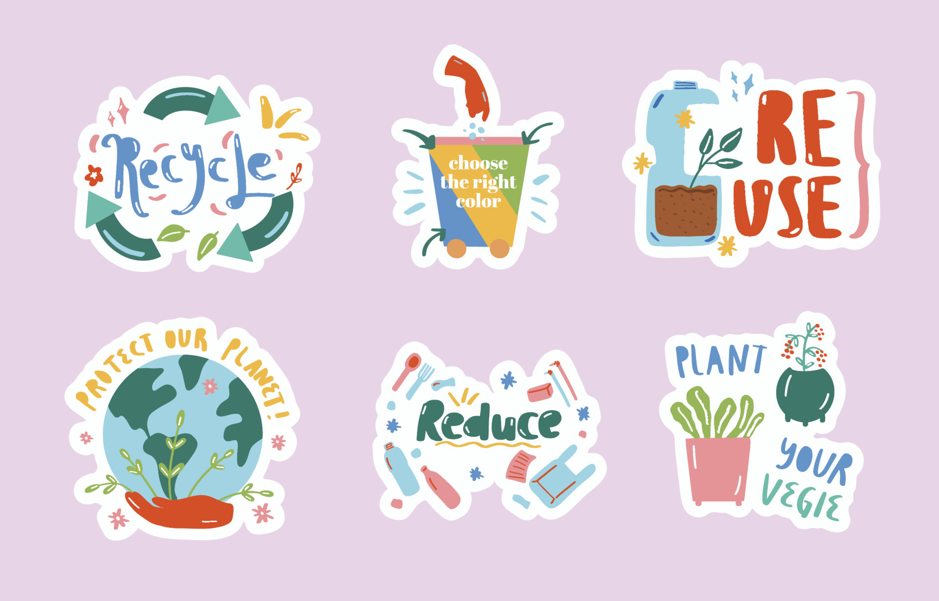 Recycling Go Green Stickers Set 9918955 Vector Art at Vecteezy