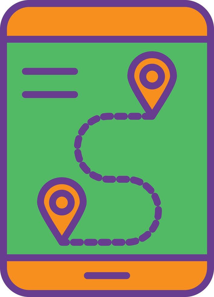 Gps Line Filled Two Color vector