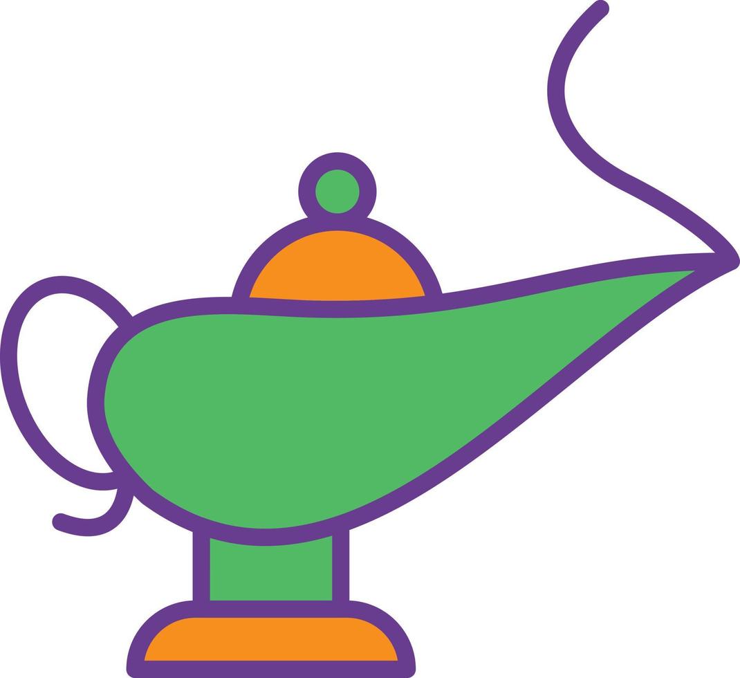 Genie Lamp Line Filled Two Color vector