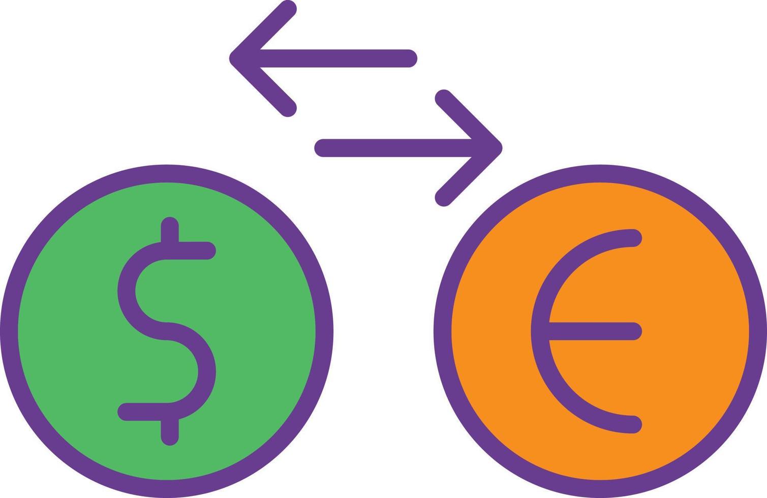 Currency Exchange Line Filled Two Color vector