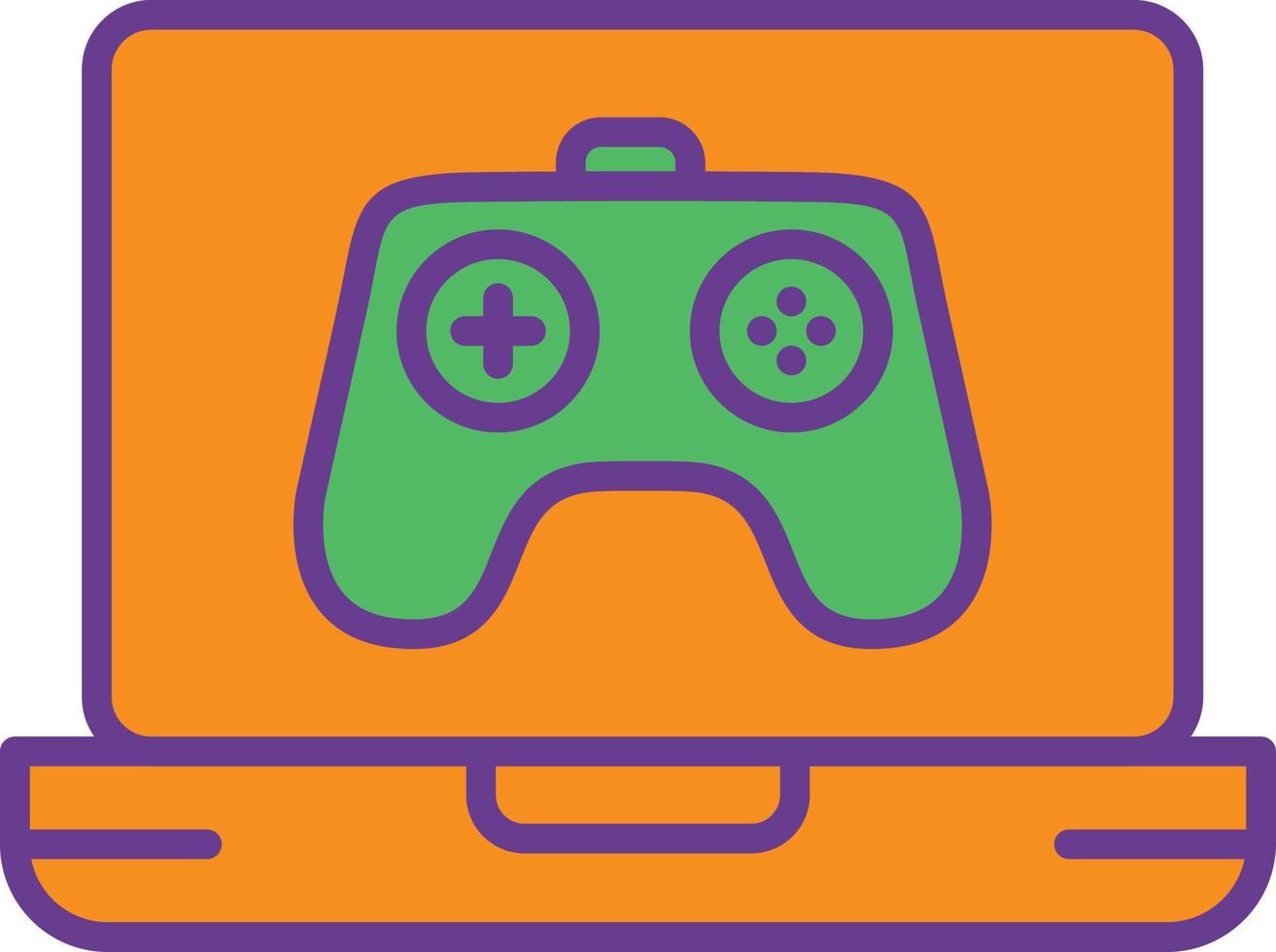 Video Game Line Filled Two Color vector