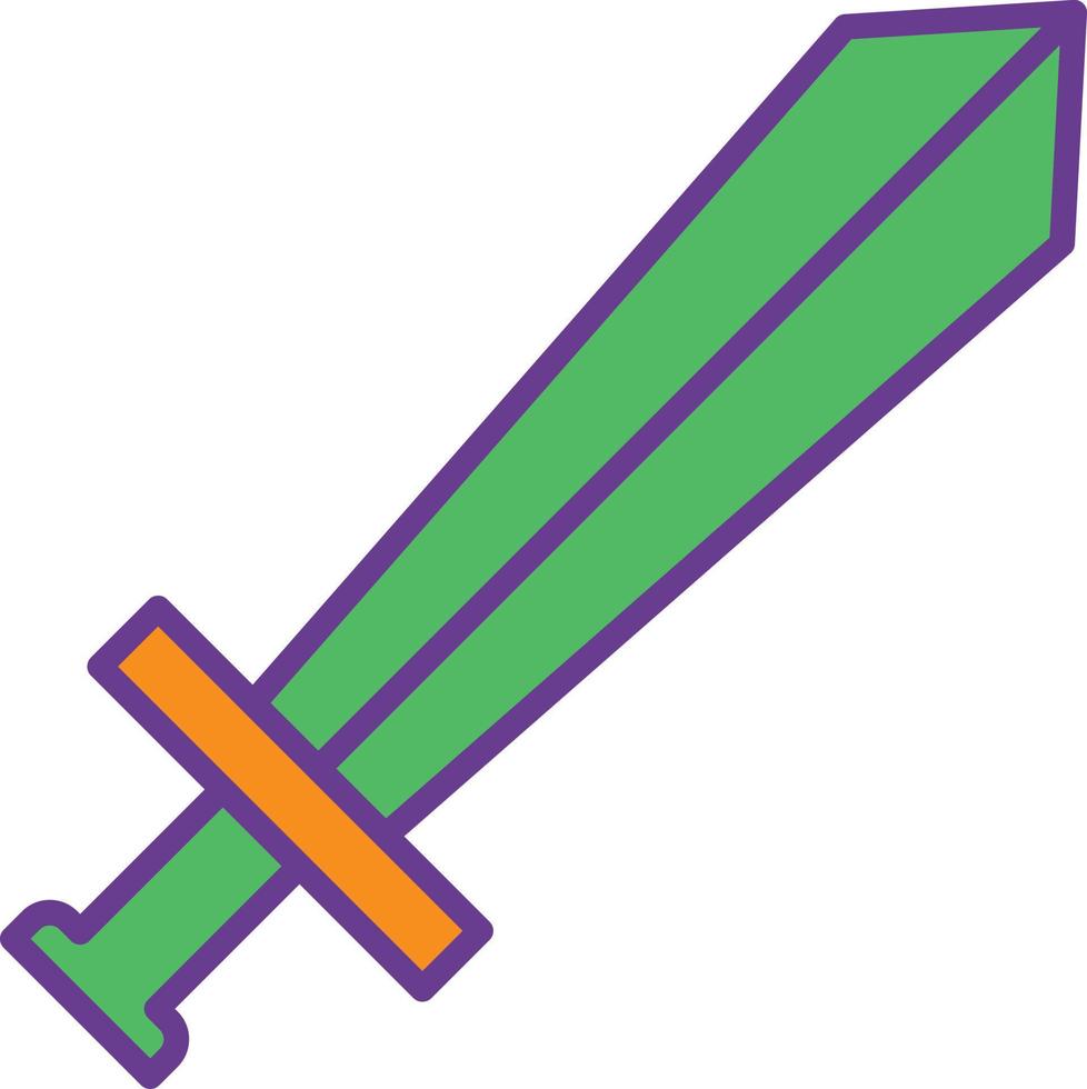 Sword Line Filled Two Color vector