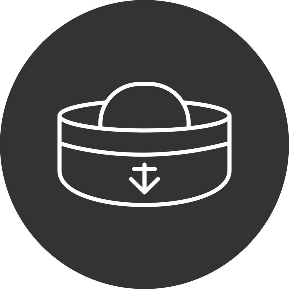 Sailor Hat Line Inverted Icon vector