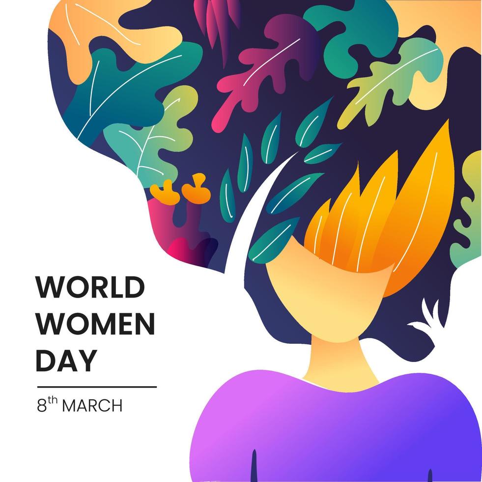 World Women's Day poster flat design background vector