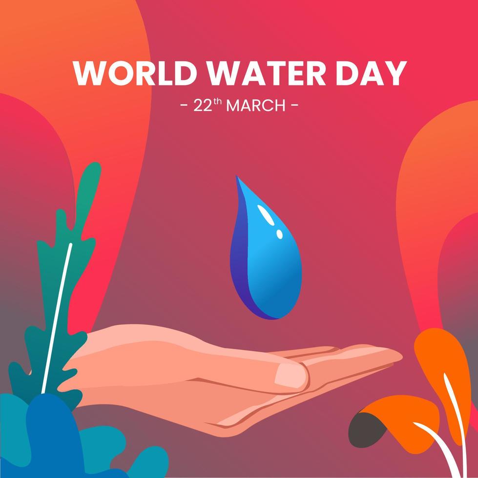 Background poster of world water day 22 march vector