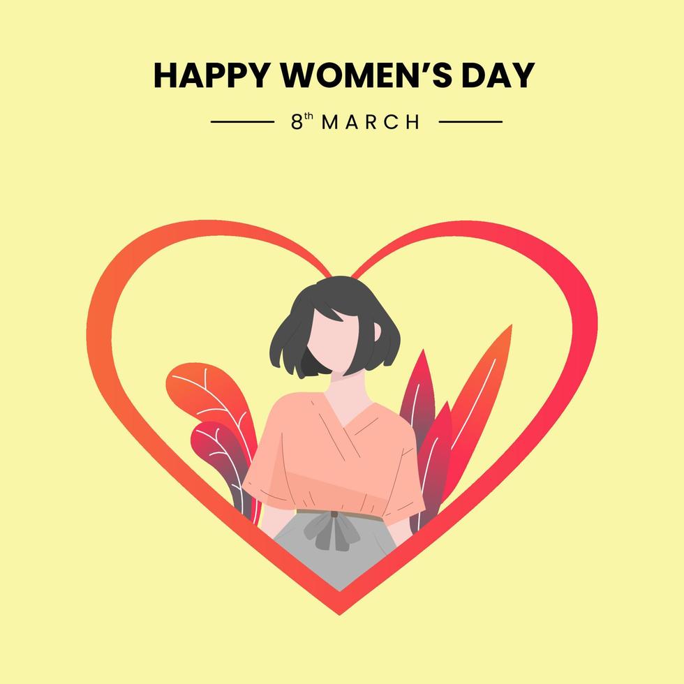 Happy Women's day greeting cards flat design illustration vector